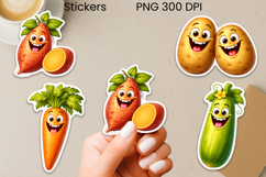 Funny groovy vegetables stickers | Food sticker printable Product Image 1