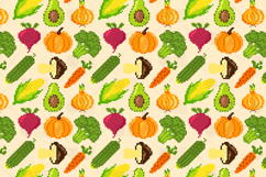 Pixel Vegetables Seamless Pattern Product Image 1