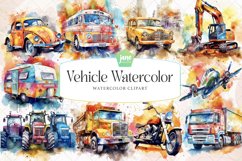 Vehicle Watercolor Sublimation Clipart Product Image 1