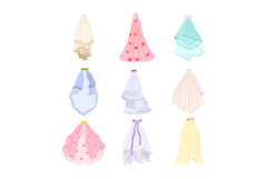 veil bridal set cartoon Product Image 1