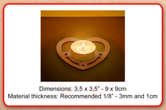 Laser cut Heart Candle holder SVG template Wedding decor Product Image 2