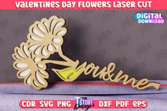 Valentine&#039;s Day Flowers Laser Cut Bundle | 3D Flower Word Product Image 3