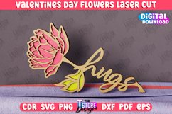 Valentine&#039;s Day Flowers Laser Cut Bundle | 3D Flower Word Product Image 7
