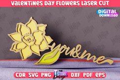 Valentine&#039;s Day Flowers Laser Cut Bundle | 3D Flower Word Product Image 8