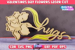Valentine&#039;s Day Flowers Laser Cut Bundle | 3D Flower Word Product Image 9