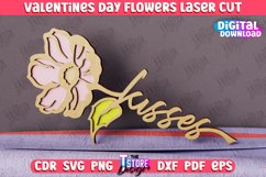 Valentine&#039;s Day Flowers Laser Cut Bundle | 3D Flower Word Product Image 10