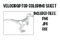 Velociraptor Dinosaur Coloring Sheet Product Image 1