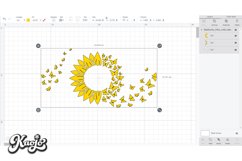 Full wrap Sunflower Butterfly 24oz Venti Cold Cup SVG Product Image 2