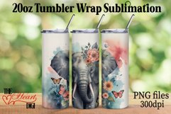 Awesome Elephant 20oz Tumbler PNG, Cute Elephant Tumbler PNG Product Image 1