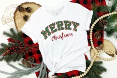 Merry Christmas sublimation, faux embroidery Christmas png Product Image 4