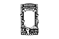 Vertical Black and White Indonesian Independence Frame Desig Product Image 1