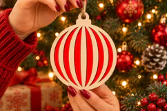 Vertical Christmas Ornament SVG Laser Cut Design File Product Image 2