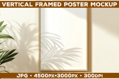 Framed Poster Mockup on Beige Textured Wall Product Image 1