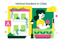 10 Vertical Gardens In Cities Illustration Product Image 4