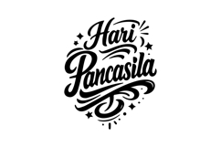 Vertical Hari Pancasila Hand Lettering Design Product Image 1