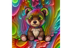 20 Oz Neon Colors Confused Cute Teddy Bear Skinny Tumbler Product Image 6