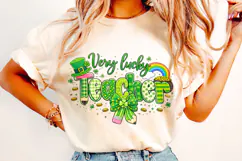 Very Lucky Teacher St Patrick's Day PNG, Lucky Teacher PNG Product Image 3
