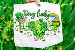 Very Lucky Teacher St Patrick's Day PNG, Lucky Teacher PNG Product Image 6