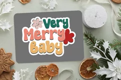 Very Merry Baby Stickers SVG , Christmas SVG Design Product Image 3