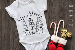 Very Merry Family SVG - Christmas SVG - Christmas Trees SVG Product Image 2