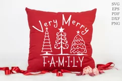 Very Merry Family SVG - Christmas SVG - Christmas Trees SVG Product Image 1