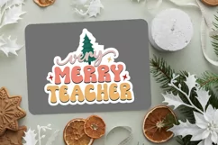 Very Merry Teacher Stickers SVG , Christmas SVG Design Product Image 3