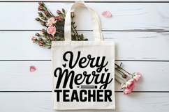 Very Merry Teacher SVG | Teacher SVG | Teacher PNG Product Image 4