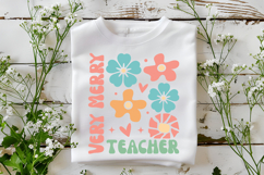 Very Merry Teacher SVG | Boho Teacher SVG | Teacher PNG Product Image 5
