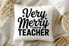 Very Merry Teacher SVG | Teacher SVG | Teacher PNG Product Image 5