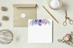 Watercolor Very Peri and Pink flower bouquet graphics art. Product Image 6