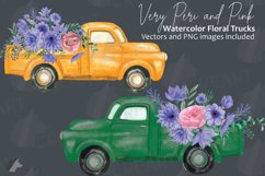 Watercolor Very Peri and Pink flower pickup truck graphics. Product Image 12