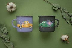 Watercolor Very Peri and Pink flower pickup truck graphics. Product Image 7