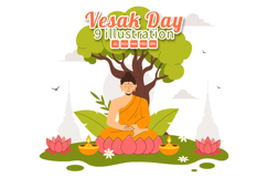 9 Buddhist Vesak Day Illustration Product Image 1