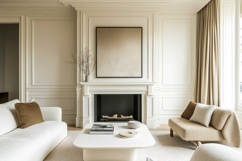 Blank poster frame mockup on white wall living room Product Image 1