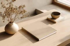 White book cover mockup minimalistic Product Image 1