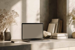 MacBook mockup in the living room Product Image 1