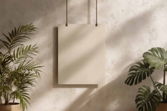 Blank poster frame mockup on white wall living room Product Image 1