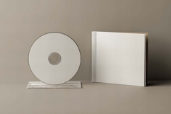 A white blank CD and its case mockup Product Image 1