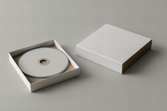 A white blank CD and its case mockup Product Image 1