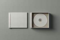 Mockup of a Compact Disc and Its Case Product Image 1