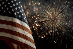 American flag and fireworks on Independence Day 4th of July Product Image 1