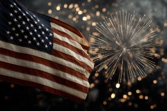 American flag and fireworks on Independence Day 4th of July Product Image 1