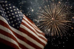 American flag and fireworks on Independence Day 4th of July Product Image 1