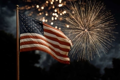 American flag and fireworks on Independence Day 4th of July Product Image 1