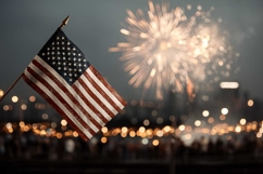 American flag and fireworks on Independence Day 4th of July Product Image 1