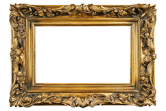 Golden picture frame PNG Product Image 1