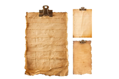 Blank Aged Paper Sheets Transparent Product Image 1