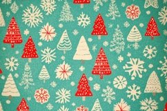 Xmas Pattern with Trees Digital Paper Product Image 1