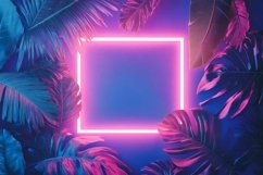 Square Frame in Neon Fluorescent Light Product Image 1