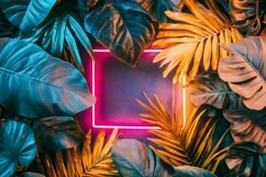 Square Frame in Neon Fluorescent Light Product Image 1